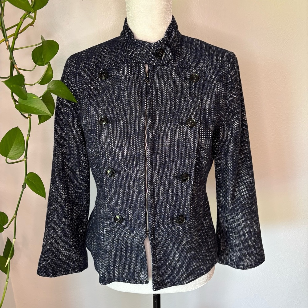 Banana Republic Blue Military Style Jacket/Blazer Size 4